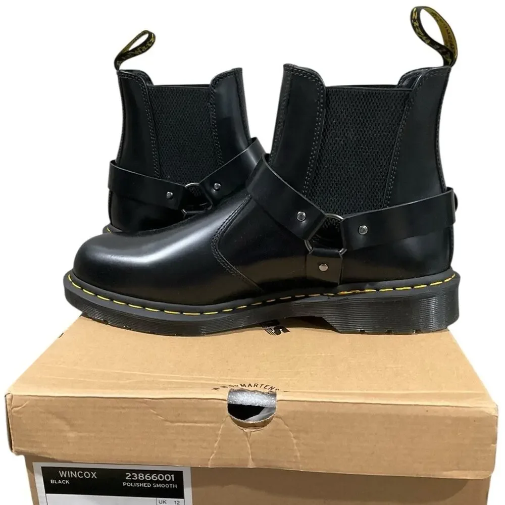 Dr. Martens Men’s Wilcox Smooth Leather Buckle Boots EUR 47 Size 13 NEW